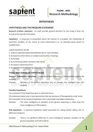 Characteristics a hypothesis must be capable of verification. Pgdm 3001 Research Methodology
