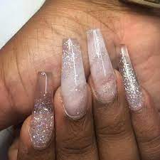 10 Top Clear Ombre Nails In 2021 Ombre Acrylic Nails Clear Glitter Nails Clear Nails