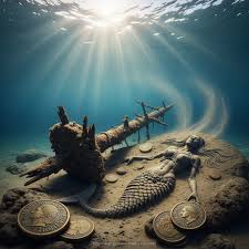 Off the rugged coast of Alexandria, divers have revealed a breathtaking  underwater site: what seems to be an ancient submerged temple crowned by a majestic  mermaid statue. Stone columns rise from the