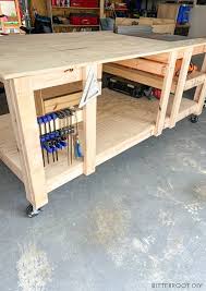 I am glad that this is finally done and i realize that it wont be long until i probably have to build another one!! Diy Mobile Workbench With Table Saw Miter Saw