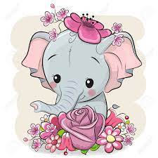 Check spelling or type a new query. Cute Cartoon Elephant With Flowers On A White Background Royalty Free Cliparts Vectors And Stock Illustration Image 109793190