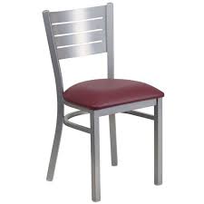 Flash Furniture Hercules Series Silver Slat Back Metal Restaurant Chair Vinyl Seat Multiple Colors Walmart Com In 2020 Metal Restaurant Flash Furniture Restaurant Chairs