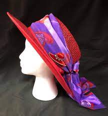 Fantastic Red Hat Society Straw Hat By Preston Of York With Etsy Red Hat Society Red Hats Red Scarves