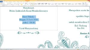 Undangan walimatul ursy siti jamilah adalah desain undangan untuk mengadakan sebuah acara syukuran pernikahan, desain unik menggunakan frame bunga dan gambar bunga disetiap sudutnya. Free Template Undangan Kumpulan Contoh Undangan Pernikahan Microsrosoft Word Templatekita Com