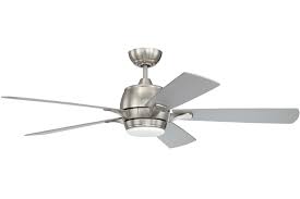Indoor ceiling fan average rating: Craftmade Ste52bnk5 Brushed Polished Nickel Stellar 52 5 Blade Ceiling Fan Blades Wall Control And Led Light Kit Included Lightingdirect Com