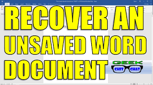 Watch this video to learn how to recover unsaved word documents in microsoft word 2010. Recover Unsaved Word Document 2010 2013 2016 Youtube