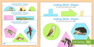 Help kids practice their fine motor skills; Paper Cutting Sheets Cutting Templates Primary Resources