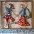 Wrought iron coloful frame of rajasthani dancing couple