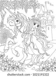 Please feel free to share your finished coloring page. Coloring Page Unicorn Princess Stock Illustration 1021191322