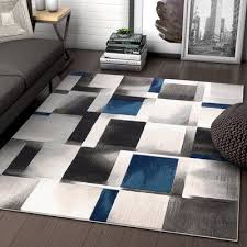 What are the shipping options for indoor carpet? Well Woven Good Vibes Louisa Modern Geometric Boxes Blue Gray Black Area Rug Geometric Box Area Rugs Well Woven