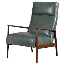 Located in la grange, il. Highback Green Leather Ib Kofod Larsen For Selig Lounge Chair