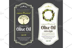 Set Of Flat Labels And Badges Of Olive Oil Packaging Labels Illustration