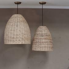 Natural rattan drum pendant light. Dome Natural Wicker Pendant Design Vintage Nkuku