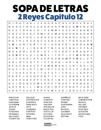 Juegos de mesa cristianos para ninos para imprimir. Sopa De Letras De La Biblia Gratis 2 Reyes Capitulo 12