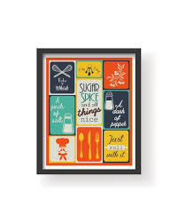 Colorful Dining Room Wall Art Retro Colors Kitchen Wall Art Etsy Room Wall Art Etsy Wall Art Kitchen Wall Art