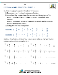 dividing fractions worksheet