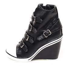 Wilson kaos 3.0 sft (black/white/fiery coral) women's tennis shoes $128.95. Women Wedge High Heel High Top Sneakers Tennis Shoes Ankle Boots Black Sneaker Heels Black Ankle Boots Womens Shoes Wedges