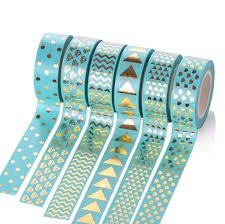 2017 נקודה חדשה משולש צורת לב 15 מ מ 10 M קלטת Washi רדיד Kawaii Adesiva Fita Decorativa למתנה חתונה אריזת Washi Tape Crafts Washi Tape Gold Foil Washi Tape