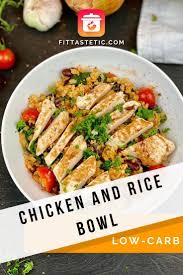 Low Carb Chicken Rice Bowl Low Carb Fitness Rezept Rezept Gesunde Rezepte Gesunde Rezepte Abendessen Rezepte