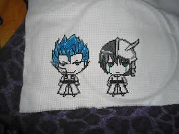This free valentine cross stitch pattern and matching floss thread holders are a handy cute addition to your stash. Cross Stitch Grimmjow And Ulquiorra From Bleach Cross Stitch Felt Crafts Stitch