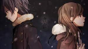 Anime couple, scenic, stars, night, sky, silhouette, water. Pin On Anime