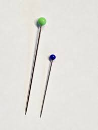 517 - Glass Head Pin - Two Sizes 50mm and 30mm – The Wig Department Ltd