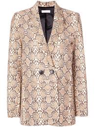 Anine Bing Snakeskin Effect Blazer Brown Products In