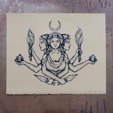 Hecate Screen Print Tattoos Rucken Marquesas Tattoos Und Gottin Tattoo