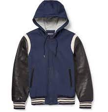 Marc By Marc Jacobs Leather Sleeved Twill Varsity Jacket Marc Jacobs Leather Varsity Jacket Jackets