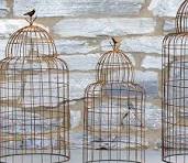 Rusty Finish Bird Cage Decor Set of 3