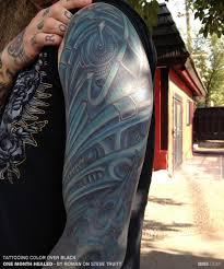 Tattooing Colour Over Black Tattoos Black White Tattoos Solid Black Tattoo Black Tattoos