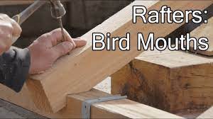 Slide the square's blade until it crosses the intersection of the bird's mouth's plumb cut line and the depth line. Diy Roof Rafter S Bird Mouths Youtube