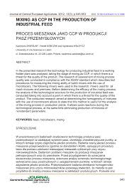 You can also stop specific services by issuing an option with cpstop. Pdf Mixing As Ccp In The Production Of Industrial Feed