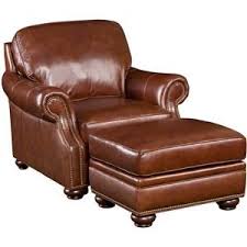 Ss185 Brown Leather Chair Ottoman Combo By Seven Seas Seating By Bradington Young Lj Edwards Chair Ottoman Furniture Brown Leather Chairs Leather Chair