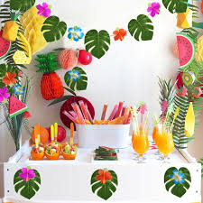 Girls birthday party supplies for hawaiian themed party, baby shower 55pc. Hawaiian Balloon Decorations