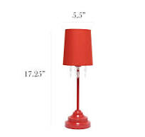 Simple Designs LT3018-RED Table Lamp with Fabric Shade and Hanging Acrylic  Beads, Red - Amazon.com