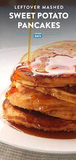 Sweet Potato Pancakes Made With Leftover Mashed Sweet Potatoes Recipe Recipe Sweet Potato Recipes Sweet Potato Pancakes Sweet Potato Recipes Mashed