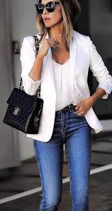 Black And White Blazer Womens Outfit Pin Su Fashion Source