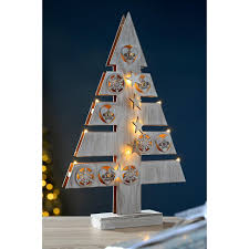 These super bright lights and ornaments on a fiber optic tree are actually a perfect decoration you can find. Pre Lit Star And Heart Christmas Tree Table Decoration Wood 47 Cm We R Christmas