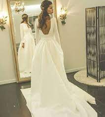 Pin By Victoria Mansfield On El Vestido De Mis Suenos Novia Wedding Dress Long Sleeve Simple Wedding Gowns Long Sleeve Wedding Dress Backless