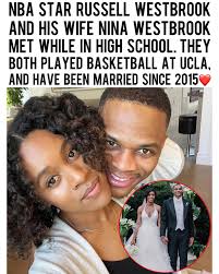 Denver Nuggets Point Guard #RussellWestbrook and his wife #NinaWestbrook  met while in high school. For them, their connection included their love  for the court. They both played basketball at UCLA. They have