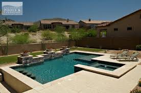 Arizona In Ground Swimming Pool Builders I Modern Pool Spa Swim Up Arizona Pool Design Modern Pool And Spa Swimming Pools Backyard