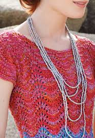 The feather and fan stitch is a classic lace knitting pattern. Lana Grossa Dress In Feather And Fan Pattern Inside Filati No 45 Sommer 2013 Design 40 Left Filati Knitting Pattern Model Packages