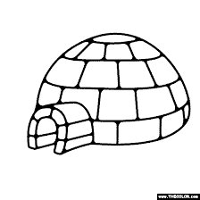 Printable drawings and coloring pages. Igloo Coloring Page