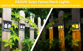 Get it as soon as wed, jul 28. Solar Lights Outdoor Led Solar Deck Lights Solar Powered Fence Lights Waterproof Decorative For Front Door Back Yard Railing Warm Color Changing 6 Pack Amazon Com