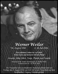 Traueranzeigen von Werner Weiler