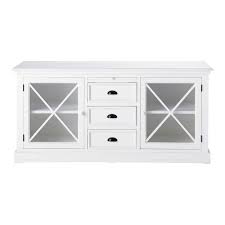Mat Wit Houten Dressoir Met Glas B 163 Cm 400e Buffet Blanc Buffet Maison Du Monde