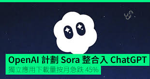 OpenAI 計劃將Sora 整合入ChatGPT 獨立應用下載量按月急跌45 ...