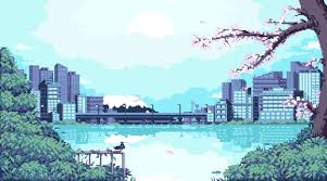 Pixel gif wallpaper 34 pictures. Animated Gif Japanese Landscape Pixel Art Landscape Pixel Art Background Pixel Art