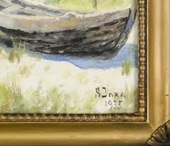 Było mi przykro, będzie mi go brakowało. Jaxa Malachowski Soter August Lodzie Na Brzegu Morza 1935 Galeria Sztuki Attis